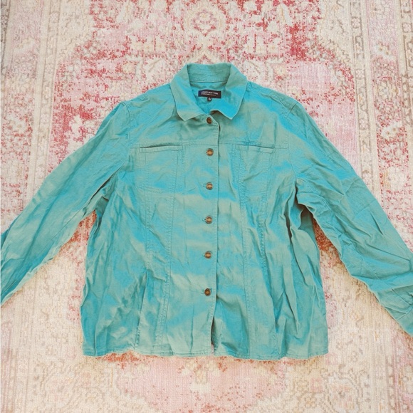 Jones New York Tops - Jones New York, Woman’s Turquoise Button Up Shirt NWT